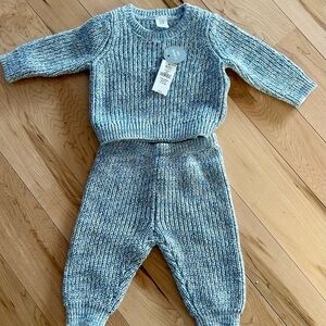 GAP Light Blue Knit Baby Outfit